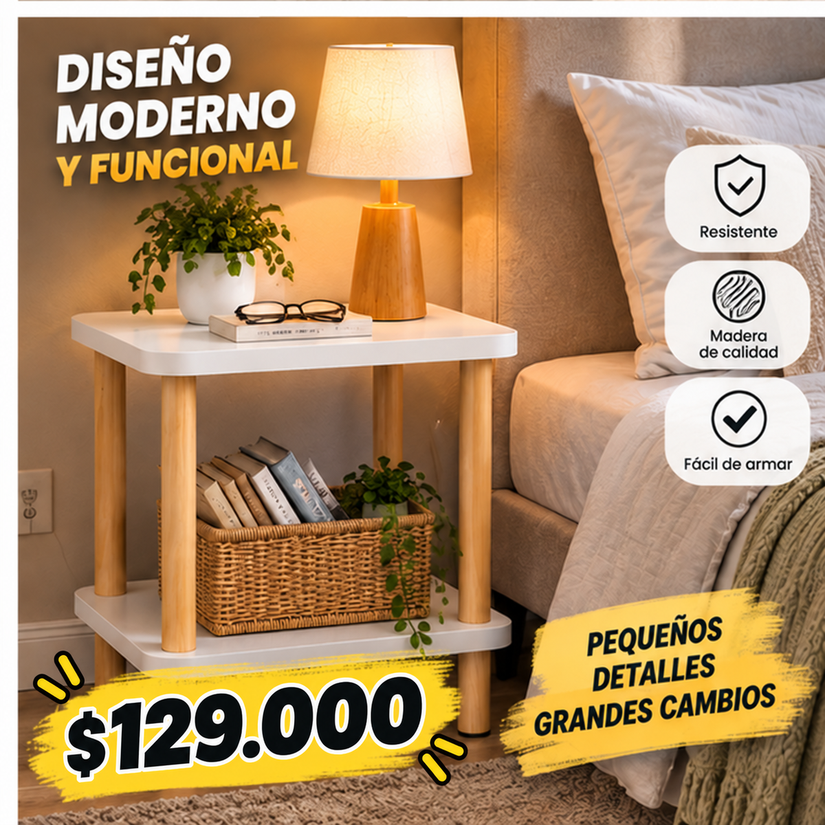 🔥 Combo x2 Mesas Auxiliares | Lleva 2 y Ahorra  También disponible x1 • Oferta limitada