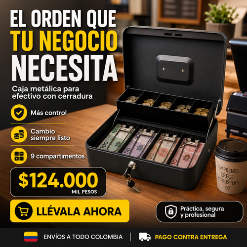 Caja de almacenamiento de efectivo con cerradura