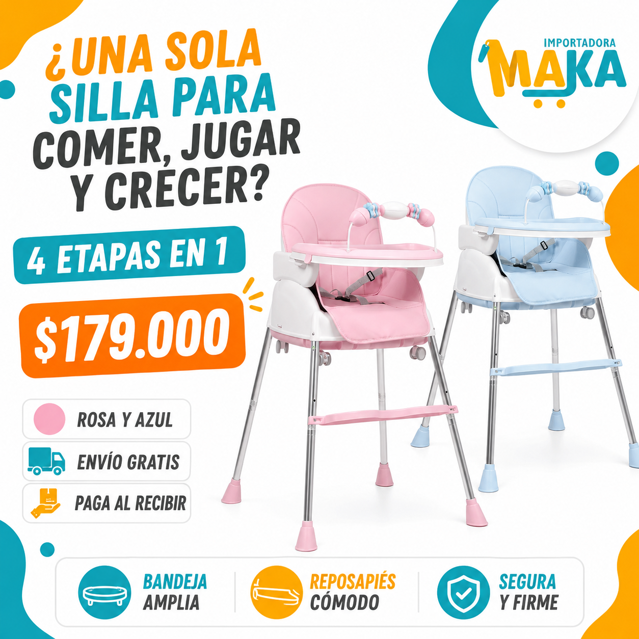 Silla Multifuncional para Bebé 4 en 1: Acompaña Cada Etapa