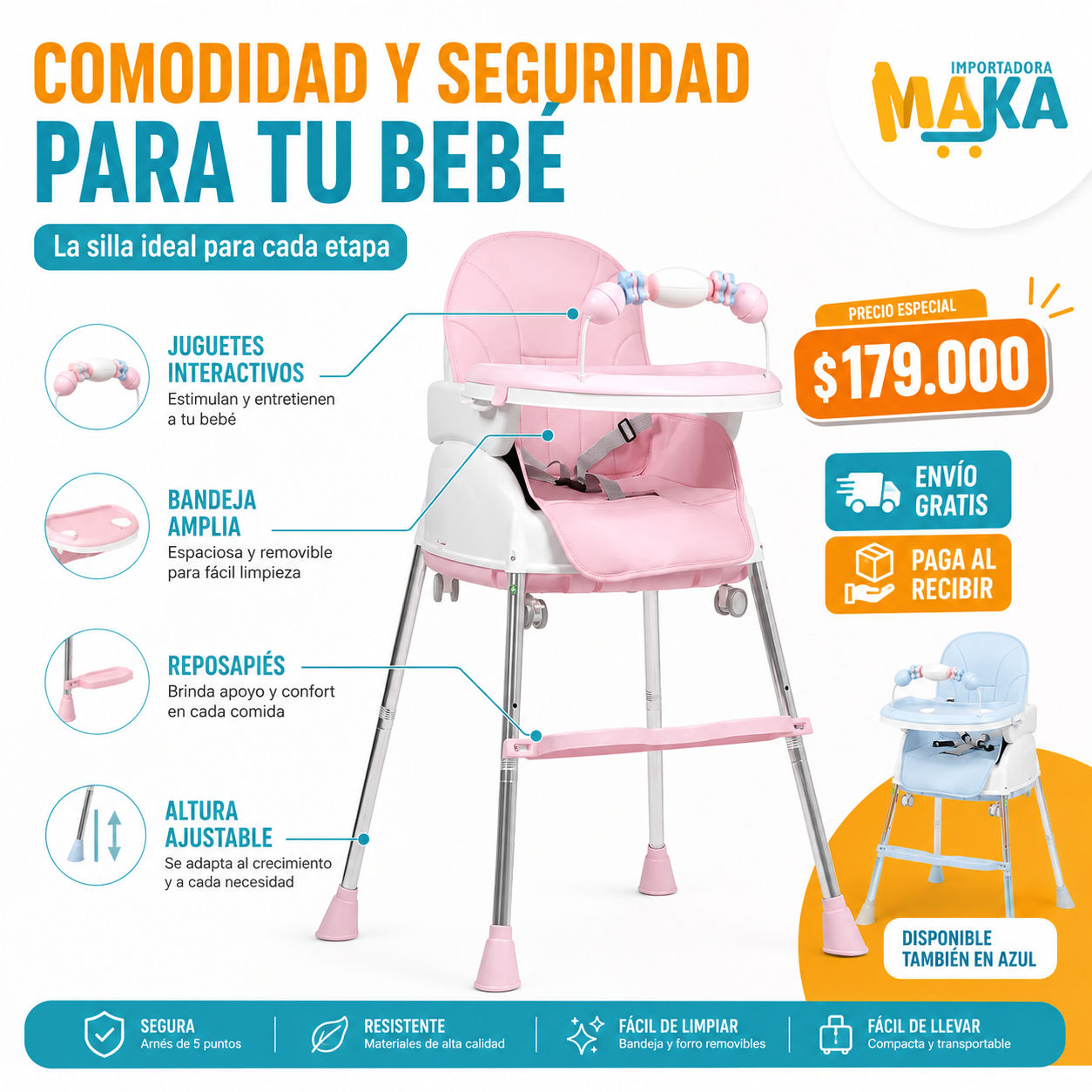 Silla Multifuncional para Bebé 4 en 1: Acompaña Cada Etapa