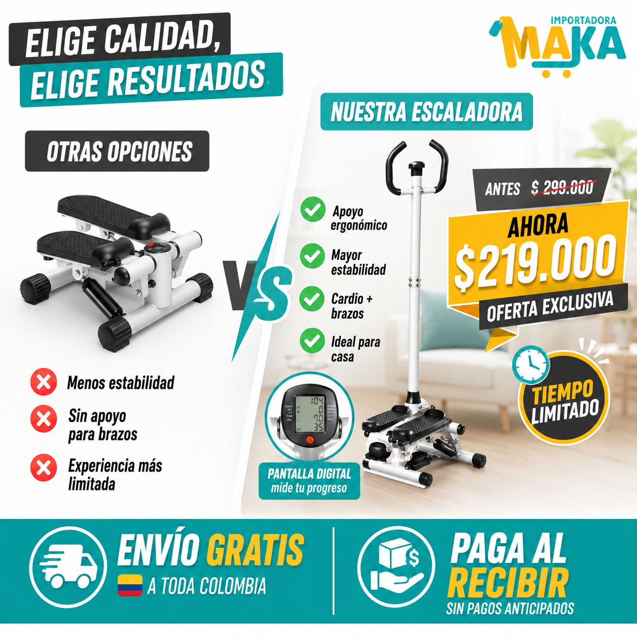 Stepper Activa Tu Cuerpo 2 en 1 🔥💪 (Piernas + Brazos en Casa 🏠✨)