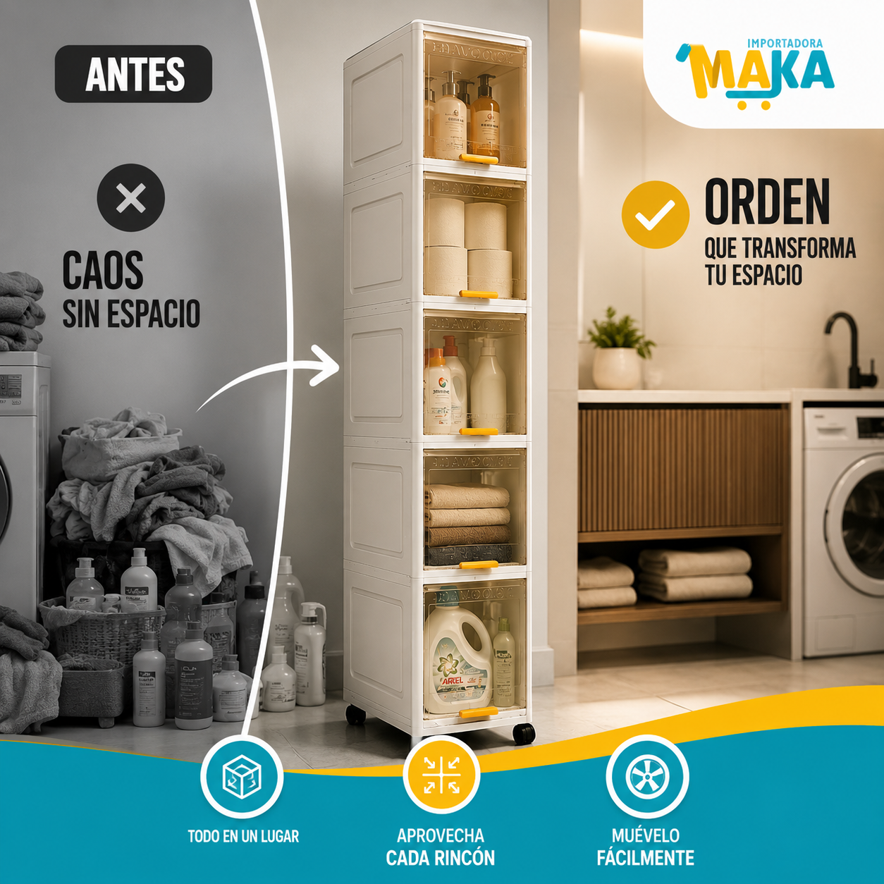 Organizador 5 Niveles – Ahorra Espacio con Ruedas TT