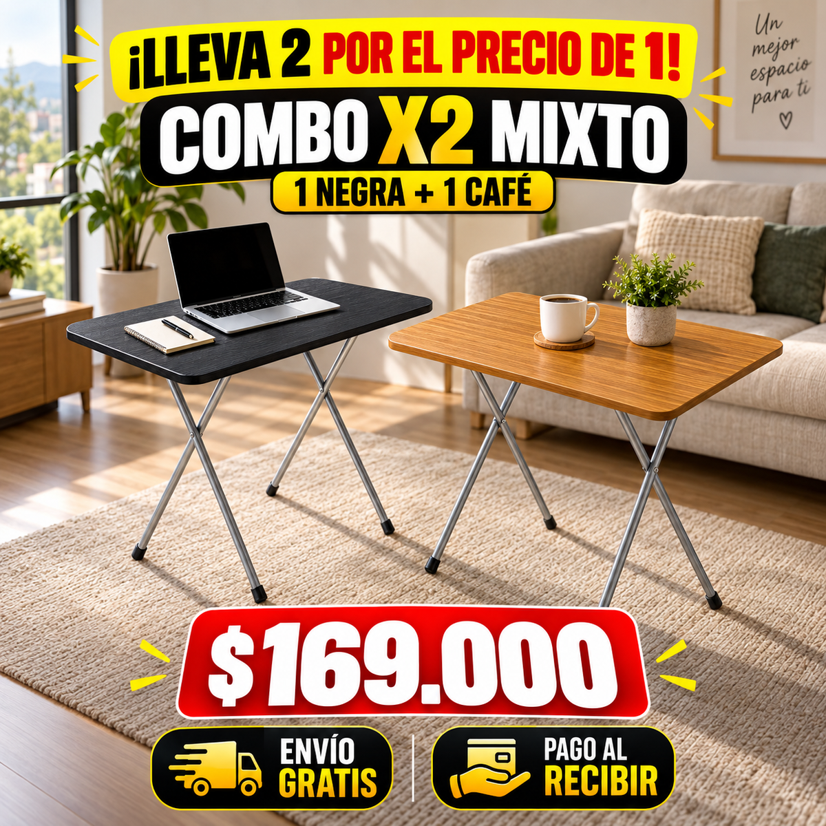 Mesas Plegable Multifuncional Combo X 2  Mixto y utilizalas como quieras TT