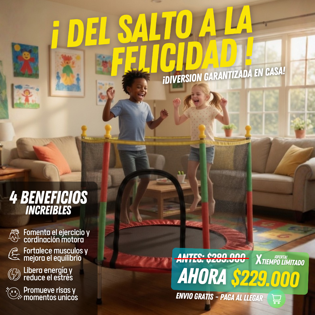 Trampolín Infantíl Recreativo, Interior o Exterior TT
