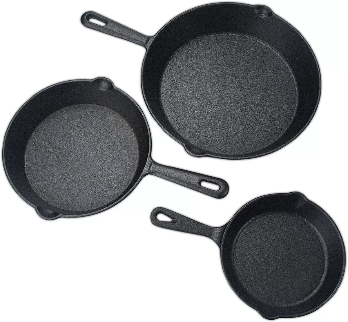 Juego De Sartenes, Hierro Fundido, X 3 Piezas