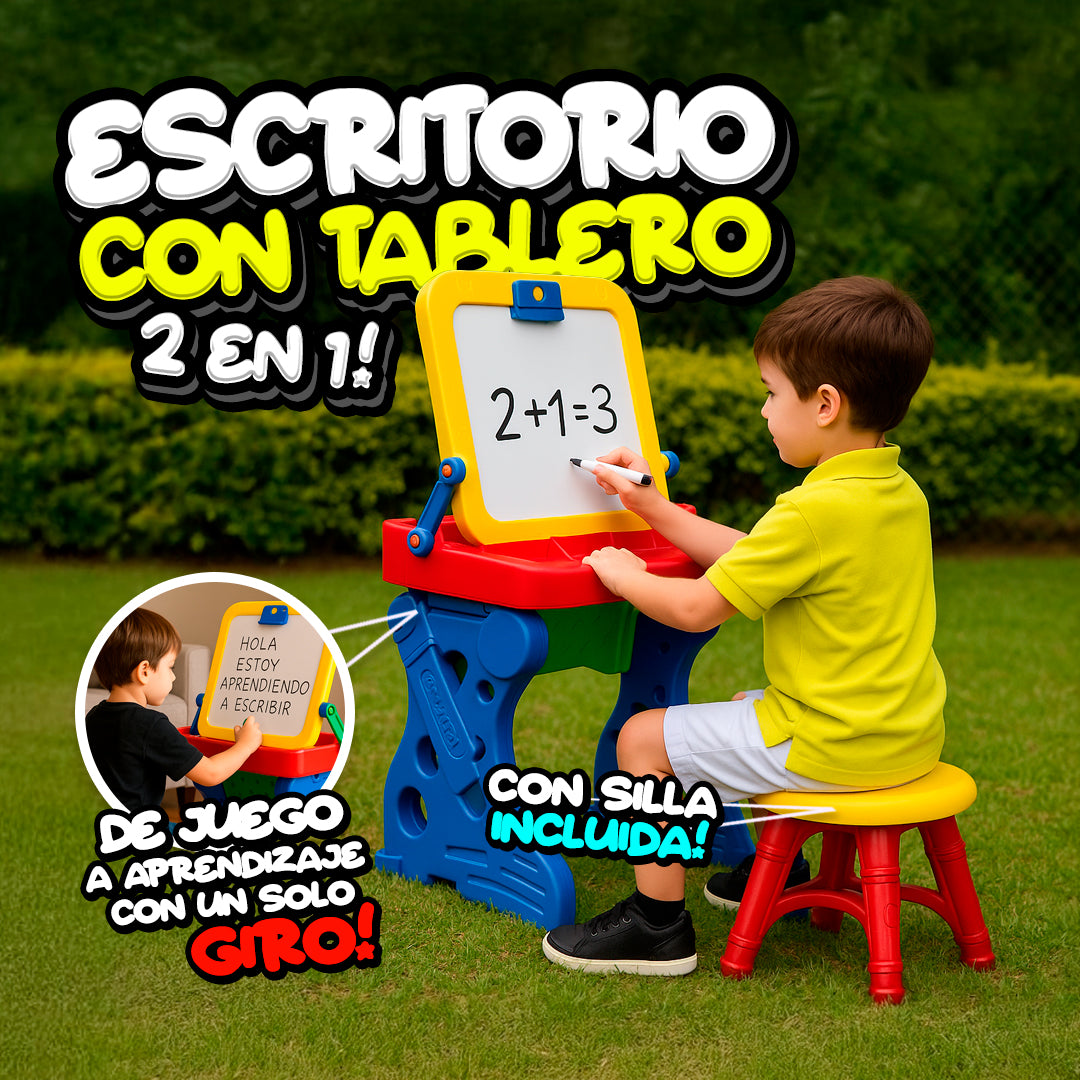 Escritorio Y Tablero 2 en 1 Con Silla