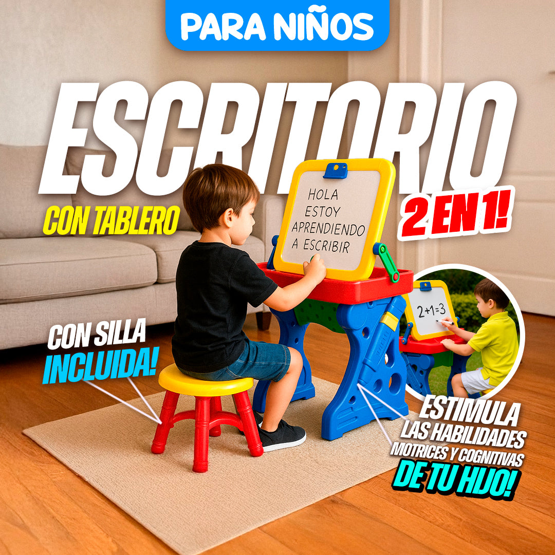 Escritorio Y Tablero 2 en 1 Con Silla