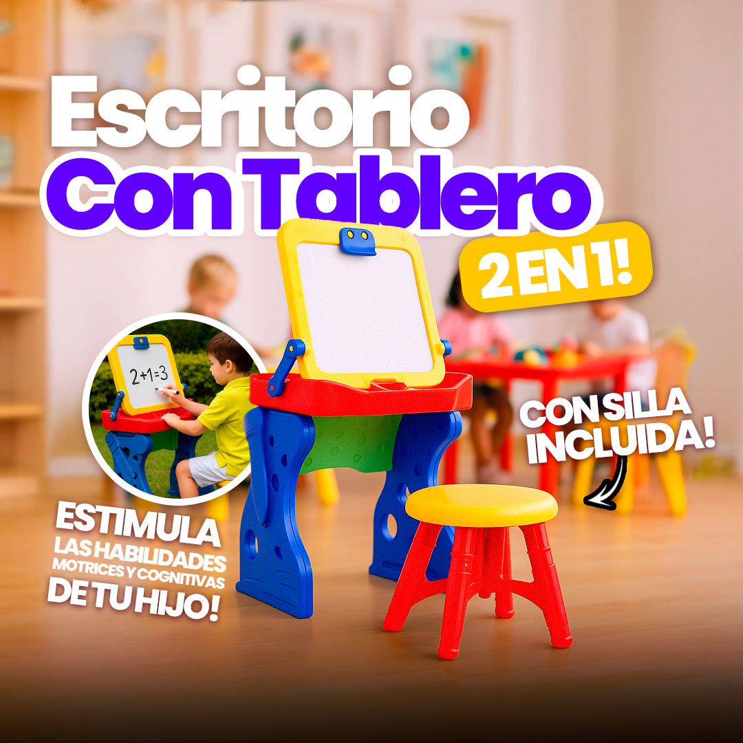Escritorio Y Tablero 2 en 1 Con Silla