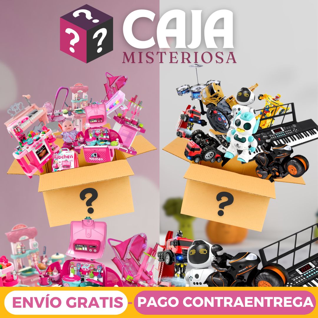 Caja Misteriosa jugueteria  niño o niña. Incluye decoración navideña
