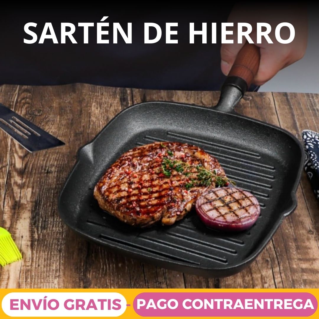 Sartén de Hierro Cuadrado Para Carnes