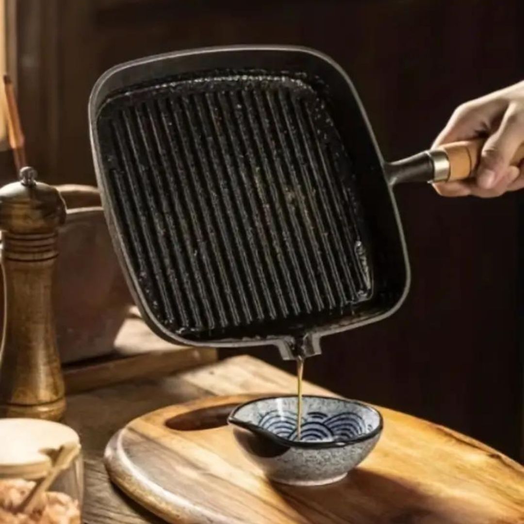 Sartén de Hierro Cuadrado Para Carnes