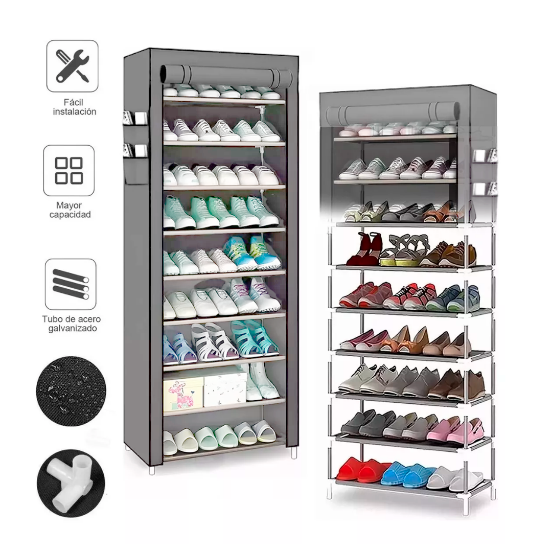 Organizador de zapatos de tela con 9 niveles