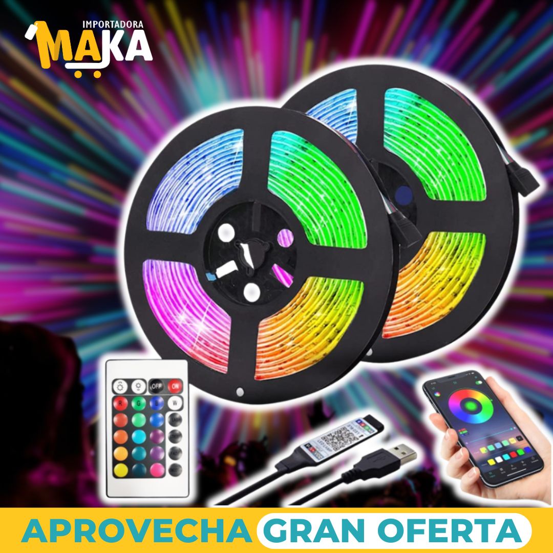 Cinta Led Rgb Luces Bluetooth Usb Tv Hogar 5 mts