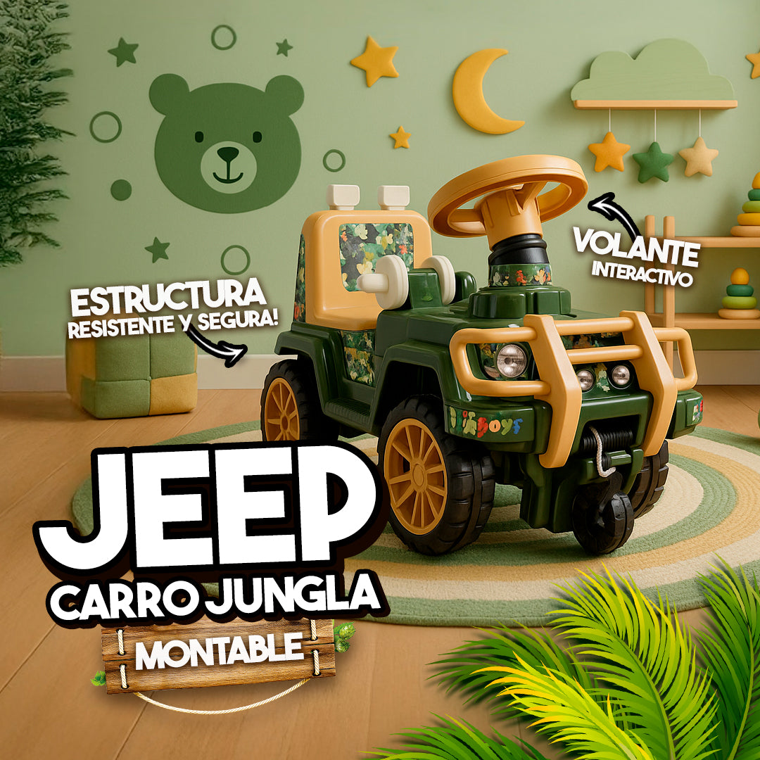 Jeep Carro Jungla Montable Niños Bebe Infantil + ¡Obsequio!