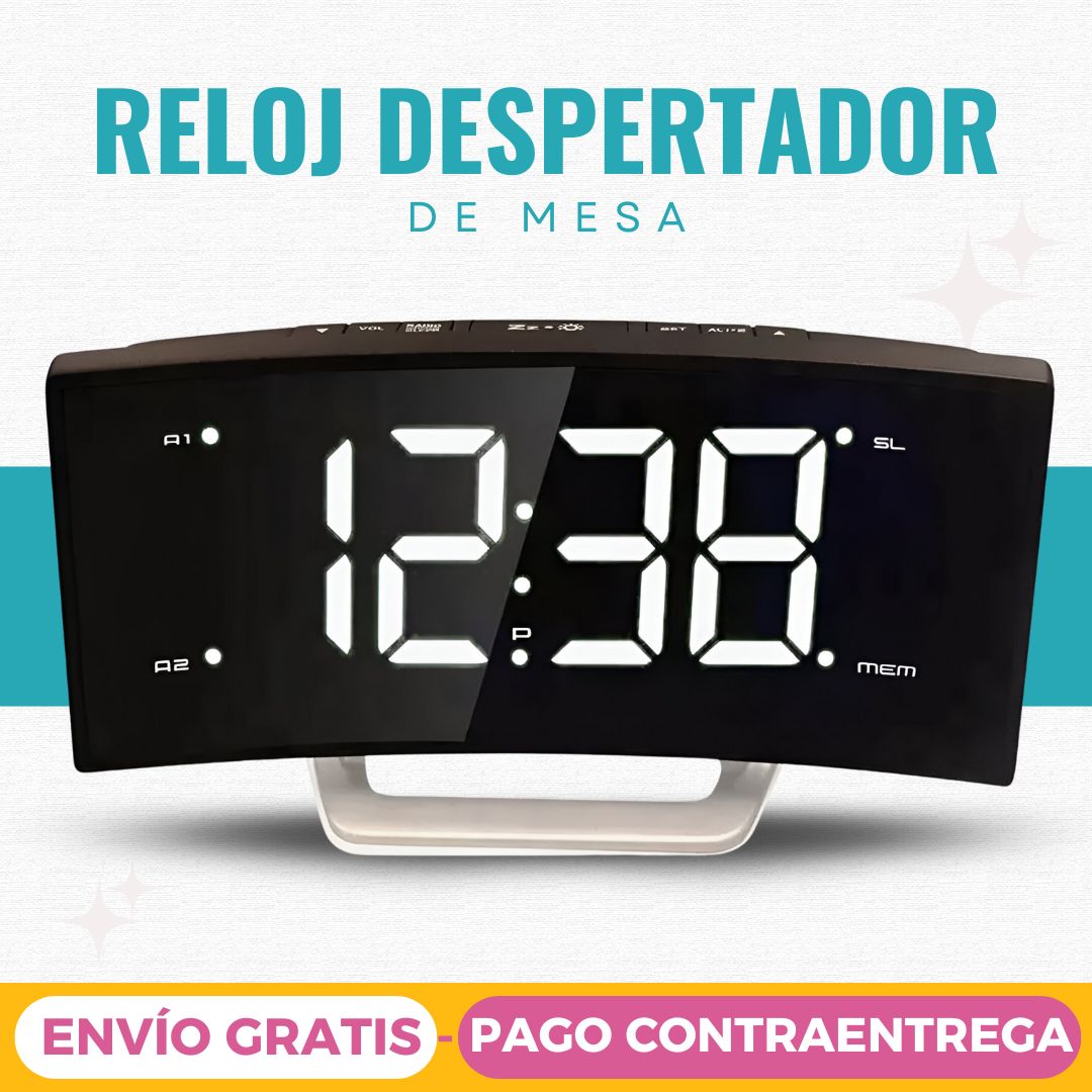 Reloj Despertador Digital Moderno De Mesa