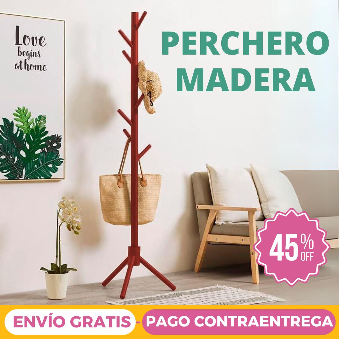 Perchero En Madera Desarmable Ajustable