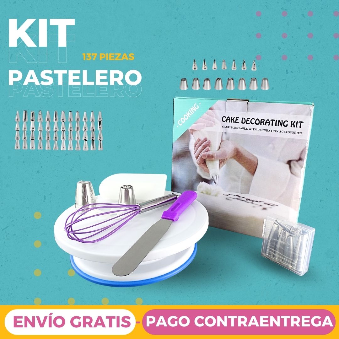 Kit Pastelería Decoración Tortas Ponqués Pasteles 137 Piezas