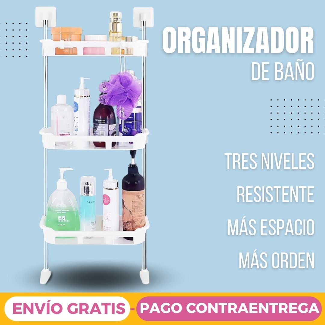 Organizador de baño con 3 niveles