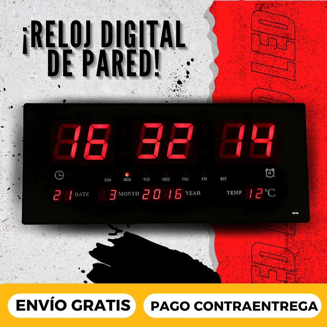 Reloj De Pared o Mesa Digital Con Alarma Y Calendario