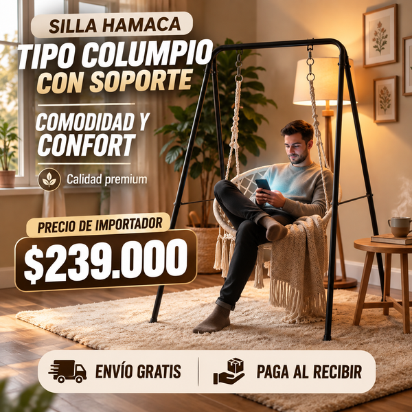 Silla Hamaca Tipo Columpio con Soporte