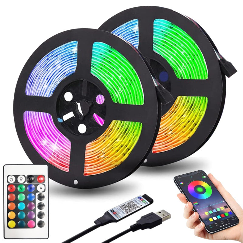 Cinta Led Rgb Luces Bluetooth Usb Tv Hogar 5 mts