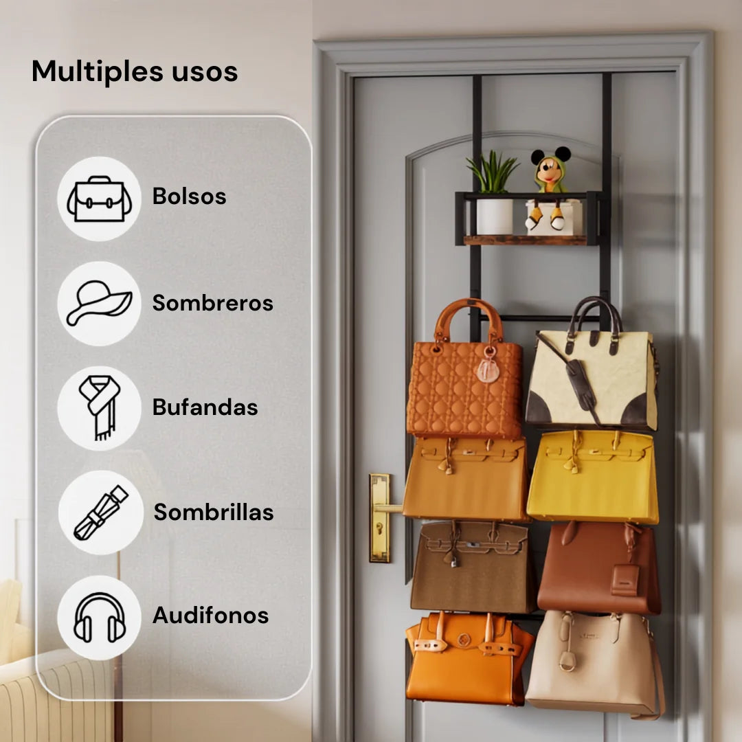 Organizador Colgante de Puerta para Bolsos y Accesorios