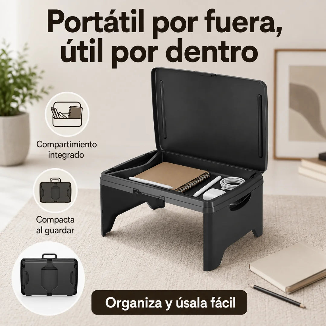 Mesa Escritorio Plegable Portátil con Organizador Integrado