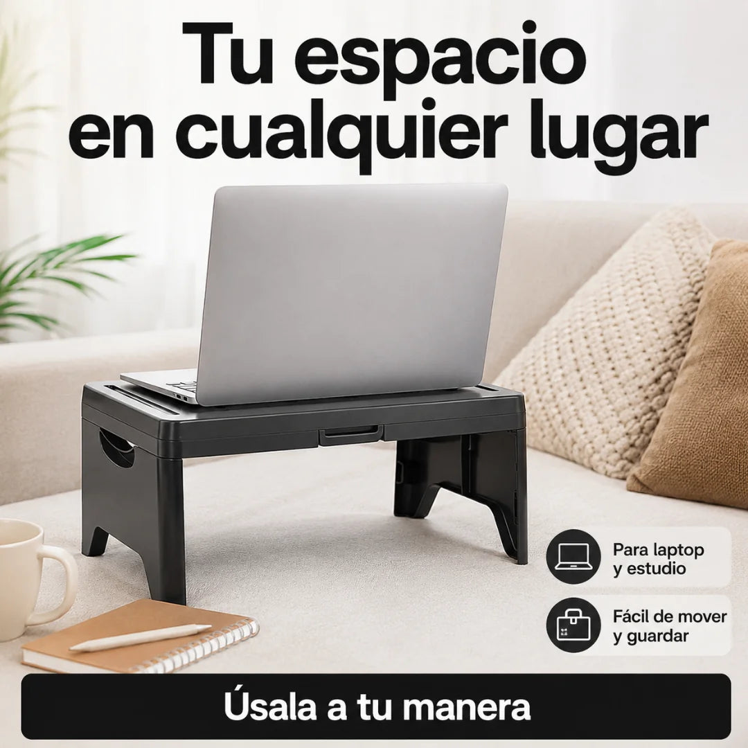 Mesa Escritorio Plegable Portátil con Organizador Integrado