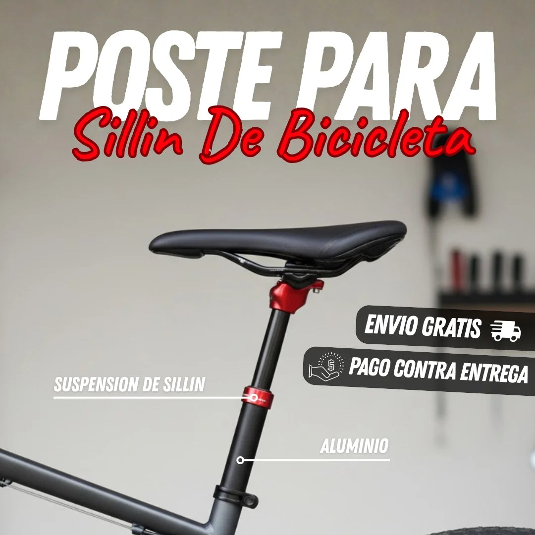 Poste de Sillín Antigolpes con Suspensión Integrada para Bicicleta