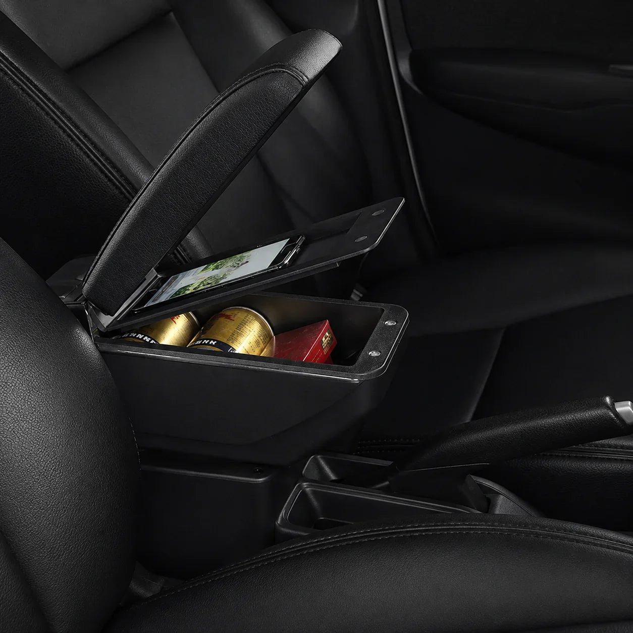 Cajonera apoyabrazos Universal 3 en 1 para Carro con Carga USB TT