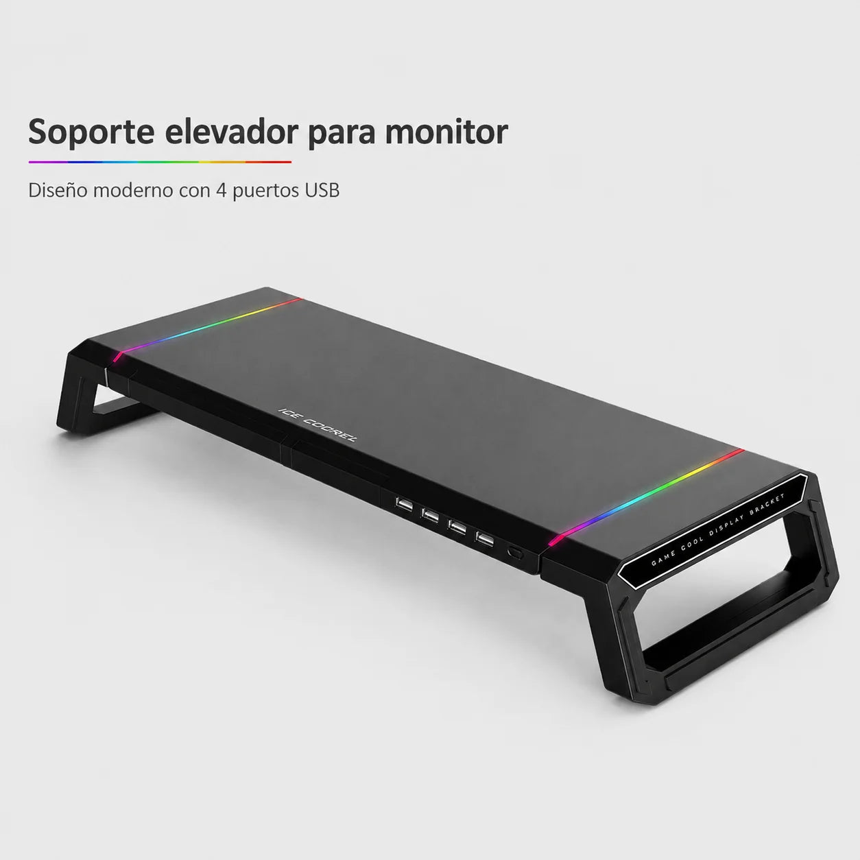 Soporte Elevador Premium para Monitor con Hub 4 USB