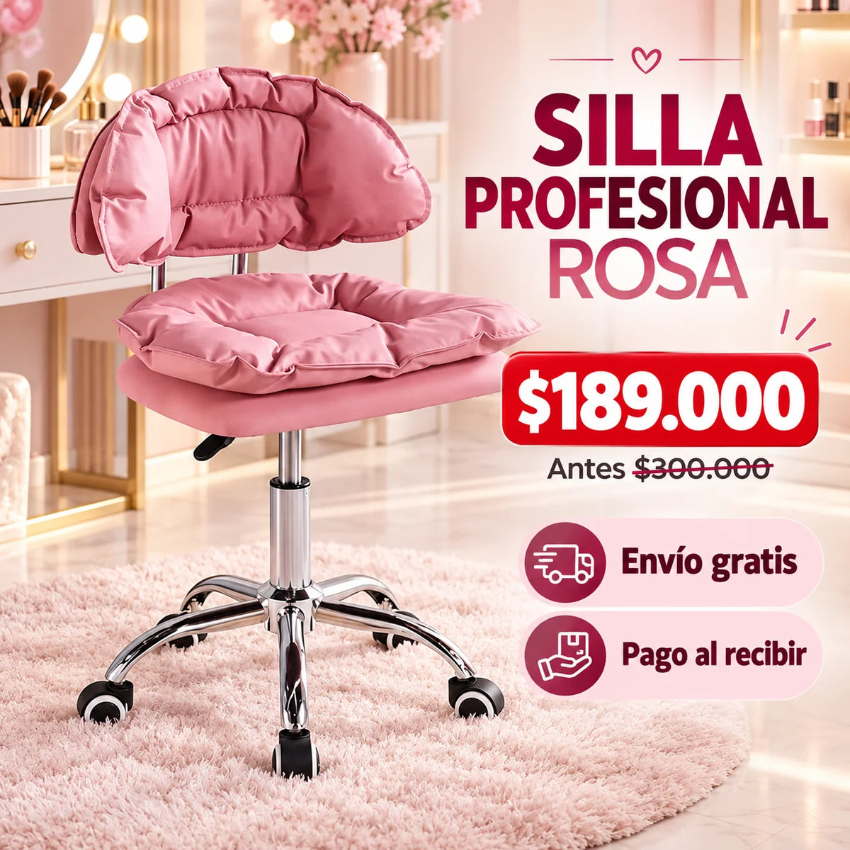 Silla Profesional Premium 360° para Estética y Belleza