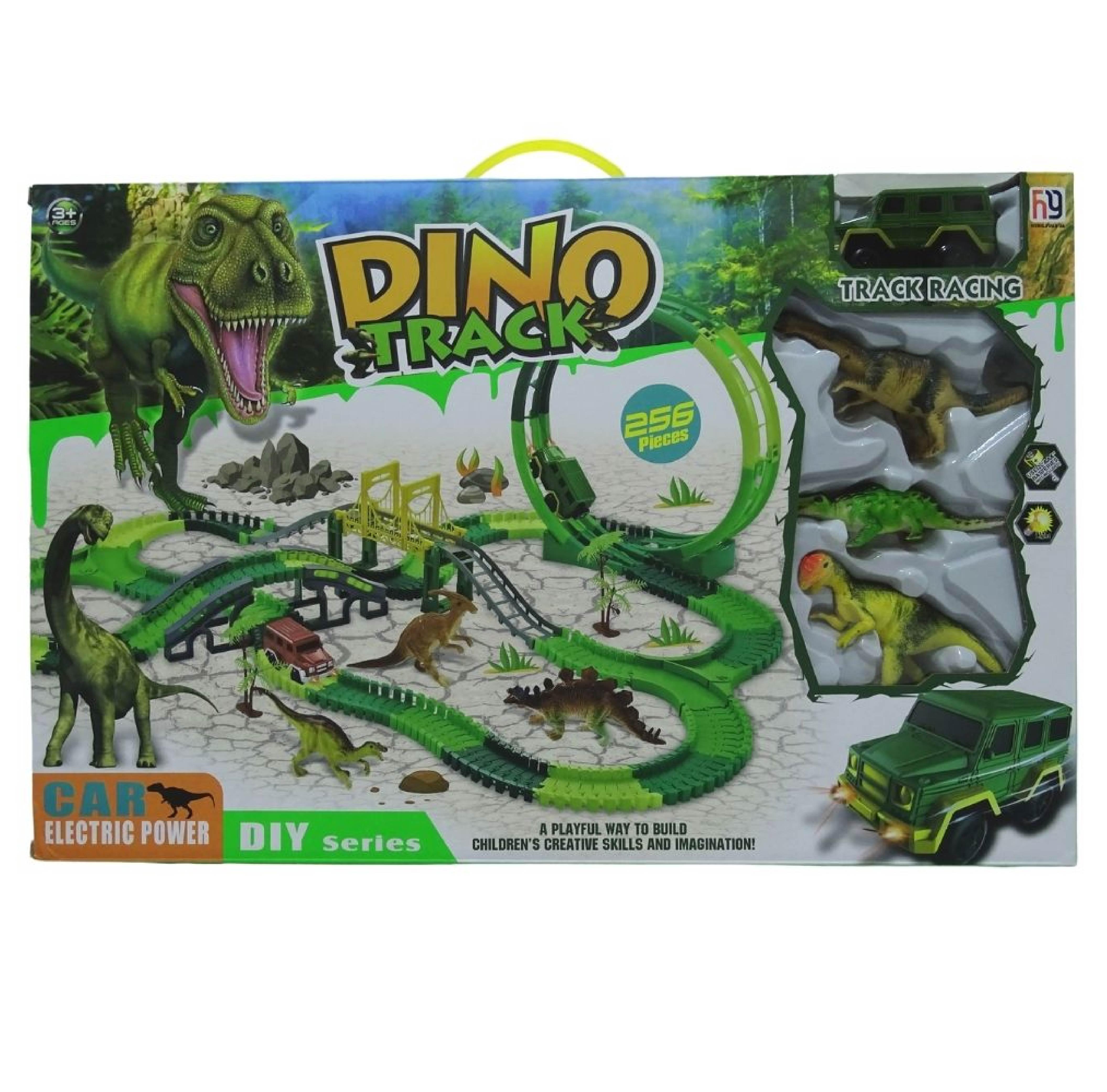 Pista De Carros Hot Dinosaurio De Pilas